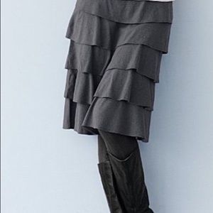 Layered Skirt 🎆 Charcoal Gray Casual Garnet Hill